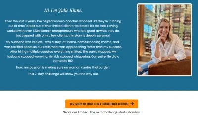 screenshot of a positioning statement